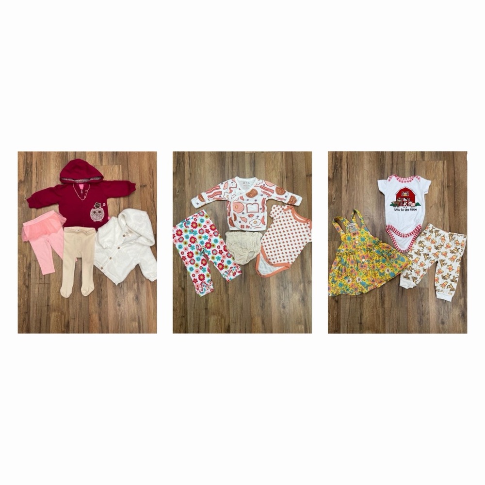 Baby Girl‎ Clothing Bundle 11pc | Size 0–6M | Bodysuits, Pants, Hoodies & More